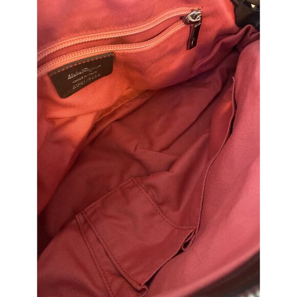 Vintage Salvatore Ferragamo Brown Suede & Leather Domed Satchel Bag - Picture 6 of 8